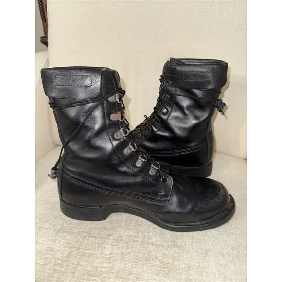 Vintage Cove Shoe Co Black Leather Military Zip/Lace Combat Boots Men’s US 8.5 E main image 6